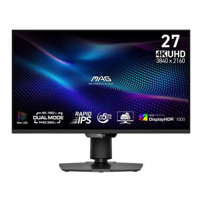 Монитор 27" MSI MAG 274UPDF E16M Black (Rapid IPS, 3840x2160/1920x1080, HDMI+HDMI+DP+Type C (15W), 0.5 ms, 178°/178°, 400 cd/m, 1000:1, 160Hz/320Hz)