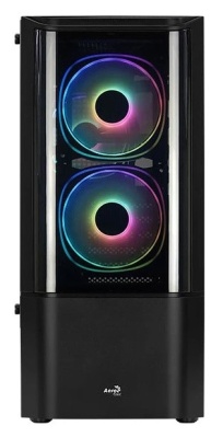Корпус MidTower AeroCool Quantum-G-BK-v2 (черный) без Б/п, ATX 3FRGB Fan on front panel
