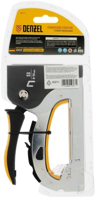 Степлер мебельный, стальной корпус, быстрая загрузка, регул. силы удара, тип 53, 4-14 мм Denzel
