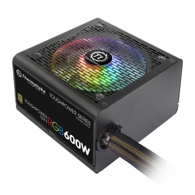 Блок питания Thermaltake ATX 600W Toughpower GX1 RGB 80+ gold (24+4+4pin) APFC 120mm fan color LED 8xSATA RTL
