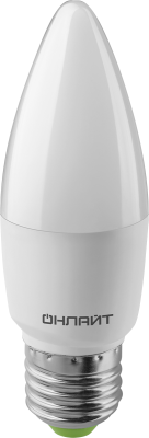 Лампа светодиодная 9вт OLL-C37-9-230-6.5K-E27-FR ОНЛАЙТ