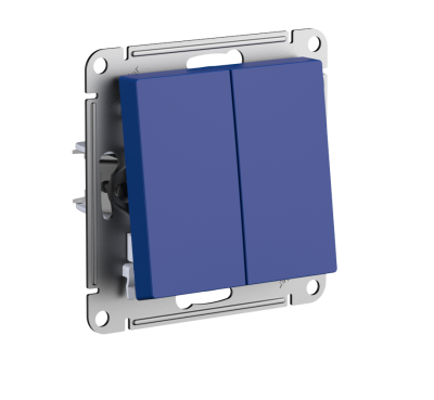 ATLASDESIGN выключатель двухклавишный, сх.5, 10АХ, механизм, АКВАМАРИН