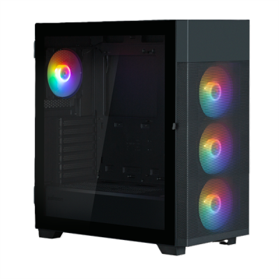 Корпус ZALMAN S5 NEO, ATX, BLACK, WINDOW, 2xCOMBO (3.5" or 2.5"), 4x2.5", 1xUSB2.0, 1xUSB3.1, FRONT 3x120mm FRGB, REAR 1x120mm FRGB