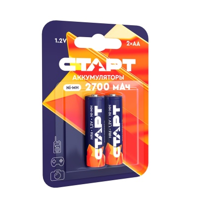 Аккумулятор СТАРТ Ni-MH  HR6 AA 2700mAh BL2 Аккумулятор СТАРТ Ni-MH HR6 AA 2700mAh BL2 (4610116221044)