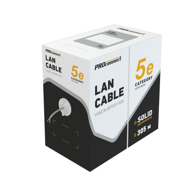 Кабель витая пара PROconnect FTP 4PR 24AWG CCA CAT5e бухта 305 м REXANT 01-0142-3