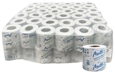 Бумага туалетная Motti бытовая 1-нослойная 54м белый (уп.:72рул) (105472)