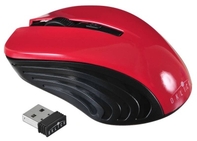 Мышь Оклик 545MW черный/красный оптическая (1600dpi) беспроводная USB (3but)