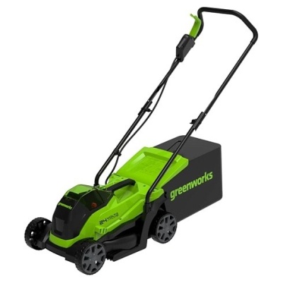 Greenworks GD24LM33K4 Газонокосилка аккумуляторная , 24V, 33 см, бесщеточная, с 1хАКБ 4Ач и ЗУ [2516107UB]