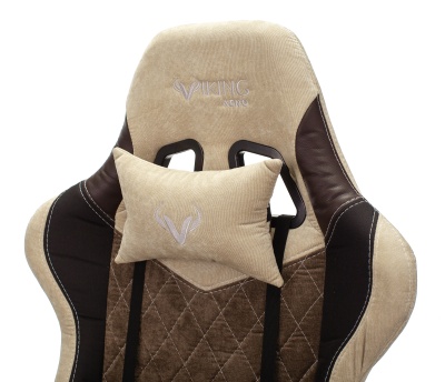 Кресло игровое Бюрократ VIKING 7 KNIGHT Fabric коричневый текстиль/эко.кожа с подголов. крестовина металл