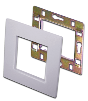 Рамка 1-постовая 45х45, с суппортом, белая (LAN-FRS45x45/1-WH)