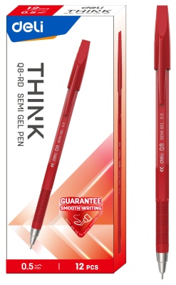 Набор ручек шариков. Deli Think EQ8-RD красные (12шт) линия 0.7мм