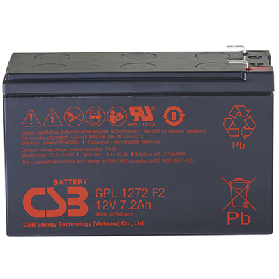Акб CSB Аккумуляторная батарея для ИБП (10-12 лет) (12V/7.2Ah) (GPL1272 F2 FR CSB)