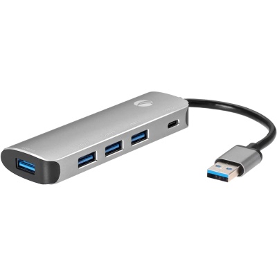 VCOM CU4383 Адаптер концентратор Type-C --> 4 port USB3.0 HUB+PD, Alum Shell  VCOM <CU4383>[4895182217720]
