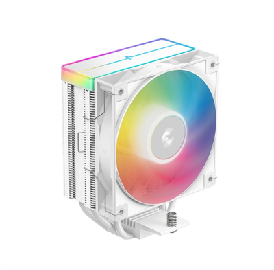 Кулер для процессора DEEPCOOL AG400 WH ARGB V2 LGA1851/1700/1200/115X/AM5/AM4 (18шт/кор, TDP 220W, PWM, ARGB Fan 120mm, 4 тепл. трубки, белый) RET