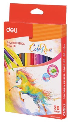 Карандаши цветные Deli ColoRun EC00330 тополь 36цв. коробка/европод.