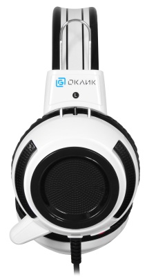 Наушники с микрофоном Оклик HS-G300 ARMAGEDDON белый/черный 2.3м мониторные оголовье (361558)