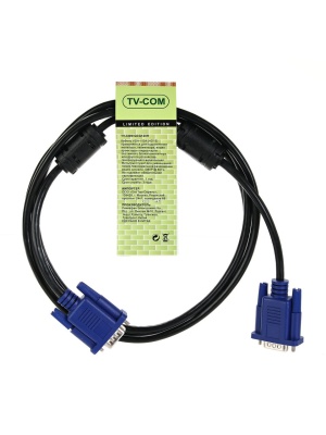 Кабель соединительный SVGA (15M/M) 1,8m 2 фильтра TV-COM <QCG120H-1.8M> VCOM VGA (m) - VGA (m) 1.8м (QCG120H-1.8M)