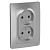 Systeme electric BLNRS000023 BLANCA С/У РОЗЕТКА двойная без заземления без штор., 16А, 250В, АЛЮМИНИЙ