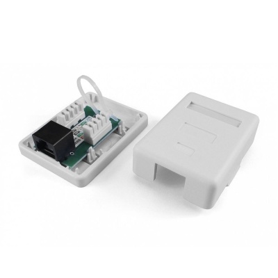 Розетка Hyperline SB1-1-8P8C-C5E-WHRJ45 1 кат.5E UTP бел.