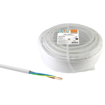 Провод TDM ELECTRIC ПВСмб 3х1,5 (50) белый