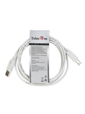 Кабель USB2.0  A-->B (1.8м) Telecom <TC6900-1.8M> VCOM Telecom USB 2.0 Type-AM - USB 2.0 Type-BM 1.8м (TC6900-1.8M)
