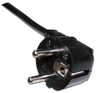 Шнур питания C19-Schuko угловая, 3х1.5, 220В, 16А, черный, 2 метра (LAN-PP19/SHA-2.0-BK)