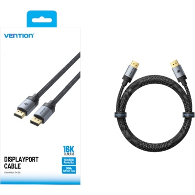 Кабель Vention DisplayPort v2.1 20M/20M - 1м Тканевая оплетка Vention HGBHF