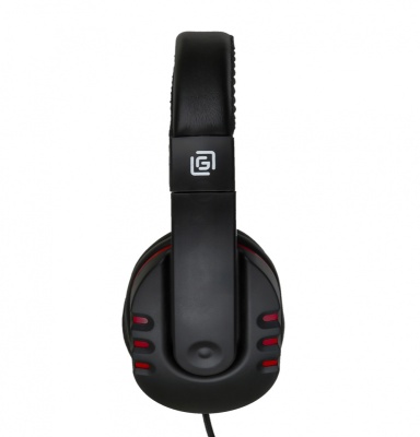 Наушники с микрофоном Оклик HS-L380G ABBADON черный/красный 1.8м мониторные оголовье (JD-032)