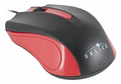 Мышь Оклик 225M черный/красный оптическая (1200dpi) USB (2but)