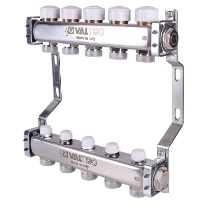 Блок коллекторный с ручными регулировочными клапанами 1'X6 вых+евроконус 3/4'