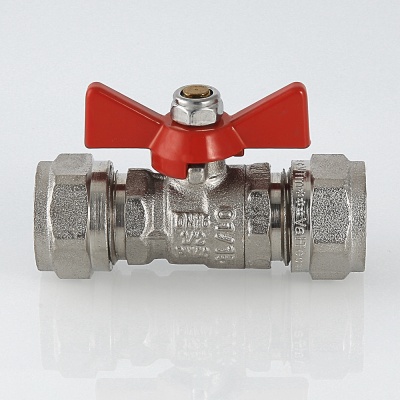 Кран шаровой 16 под обжим ручка бабочка