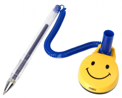 Ручка шариковая Deli E6793BLUE на подставке 0.5мм синие чернила