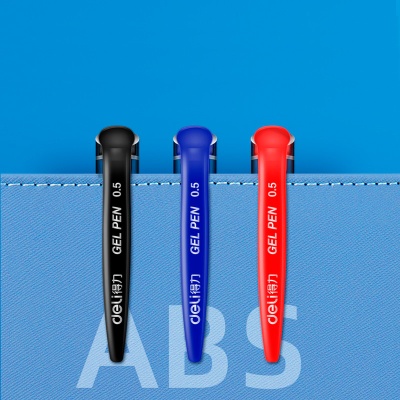 Набор ручек гелев. Deli 6610 прозрачный/ассорти ассор. черн. блистер (10шт) линия 0.5мм резин. манжета 10 ручек
