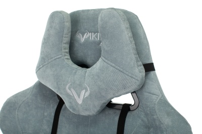 Кресло игровое Бюрократ VIKING KNIGHT Fabric серо-голубой Light-28 с подголов. крестовина металл