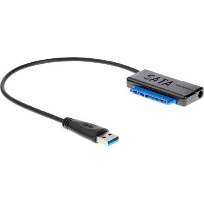Кабель-адаптер USB3.0 ---SATA III 2.5/3,5"+SSD, правый угол, VCOM <CU817A> Кабель-адаптер VCOM VCOM USB 3.0 M/SATA III F (CU817A)