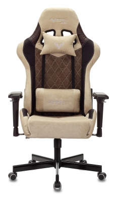Кресло игровое Бюрократ VIKING 7 KNIGHT Fabric коричневый текстиль/эко.кожа с подголов. крестовина металл