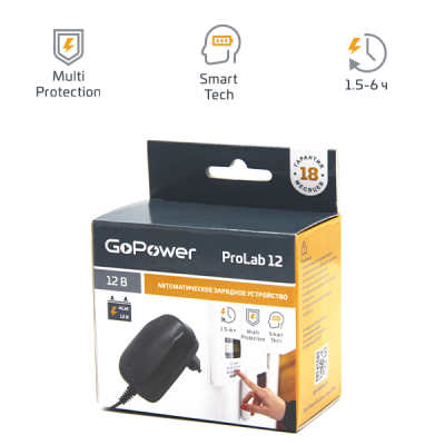 З/У для свинцово-кислотных аккумуляторов 12V GoPower ProLab 12 1.0A (1/100) GoPower ProLab 12 00-00015355