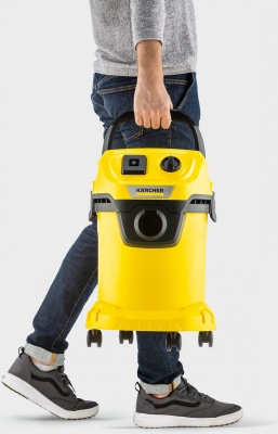Строительный пылесос Karcher WD 3 P V-17/4/20 1000Вт (уборка: сухая/сбор воды) желтый