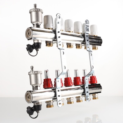Коллекторная группа с расходомерами 1'x5 выходов 3/4' НР EK
