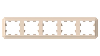 ATLASDESIGN ANTIQUE 5-постовая рамка, универсальная, ПЕСОЧНЫЙ