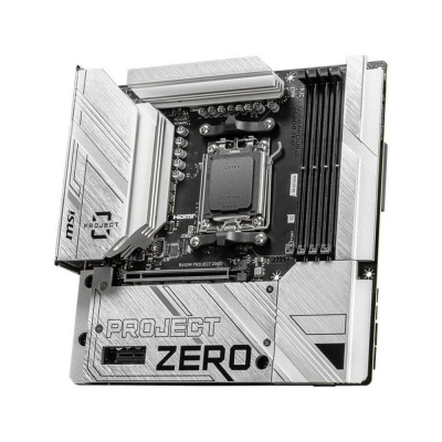 Материнская плата MSI B650M PROJECT ZERO B650, AM5, 4DDR5, 1PCI-Ex16, 2PCI-Ex1, 2M.2, 4SATA3.0, 1USB3.2Gen2x2, 5USB3.2Gen2, 4USB3.2Gen1, 6USB 2.0