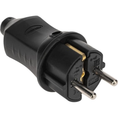 Proconnect 111-001-4 Вилка прямая влагозащищенная 2P+PE 230V, 16 А, IP44 каучук