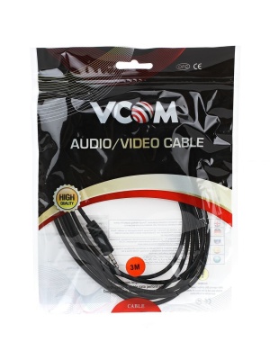 VCOM VAV7175-3M Кабель соединительный 3.5 Jack (M) - 3.5 Jack (M), стерео, аудио, 3м >[6937510860531]