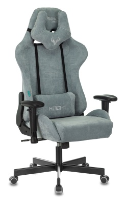 Кресло игровое Бюрократ VIKING KNIGHT Fabric серо-голубой Light-28 с подголов. крестовина металл