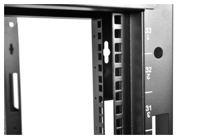 Стойка двухрамная ЦМО СТК-42.2-9005 42U 620ммX800мм направл.закл.гайки 350кг черный
