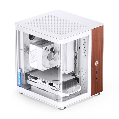 Корпус без блока питания/ Case JONSBO TK-0 White, Desktop SFF, TG, no fan, 1xUSB-A 3.2 + 1xUSB-C 3.2, SFX PSU Support, mITX White