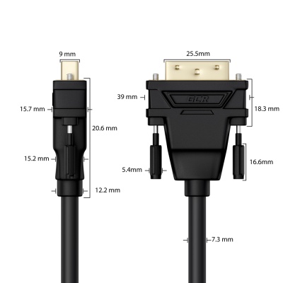 Greenconnect Кабель HDMI-DVI 15.0m черный, OD8.0mm, 28/26 AWG, позолоченные контакты, 19pin AM / 24+1M AM Dual Link, тройной экран, GCR-51510 Greenconnect HDMI (m) - DVI-D (m) 15м (GCR-51510)