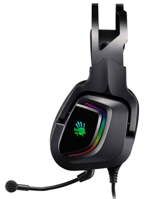 Наушники с микрофоном A4Tech Bloody G570 черный/серый 2м мониторные USB оголовье (G570 USB/ BLACK + GREY)