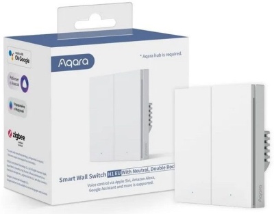 Умный выключатель Aqara H1 EU 2-хкл. серый (WS-EUK04GR)