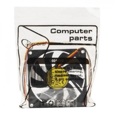 Вентилятор Gembird D8015SM-3 80x80x15, втулка, 3 pin, провод 30 см, OEM {100}